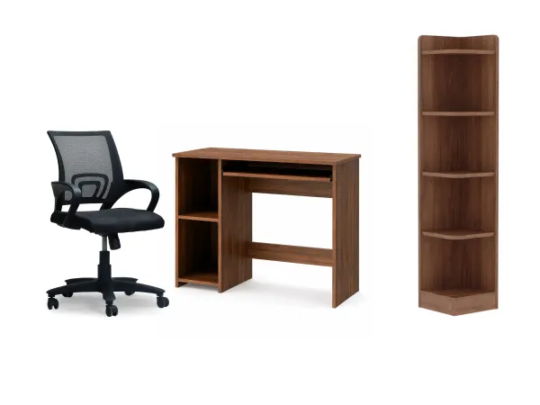Rio Study Table With Office Chair and Rio Engineered Wood Bookshelf